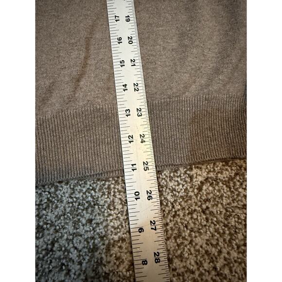 LL Bean Men's Tan Long Sleeve Pullover V Neck Sweater Cotton Cashmere Large - Picture 7 of 9